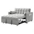 Black Velvet Convertible Sleeper Sofa with Pullout Bed K865586