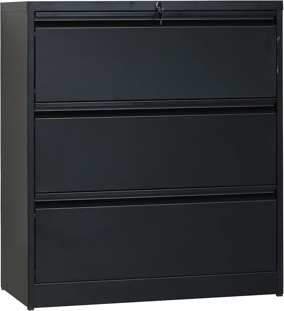 Black 3 Drawer Metal Lockable Lateral File Cabinet O260