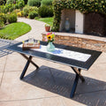Black Cast Aluminum Rectangular Dining Table L175736