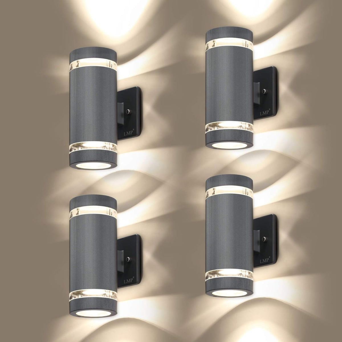 2 Pack Aluminum Waterproof LED Outdoor Wall Lights P914706