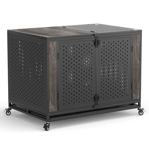 Brown Heavy Duty Metal Dog Crate Furniture X35966