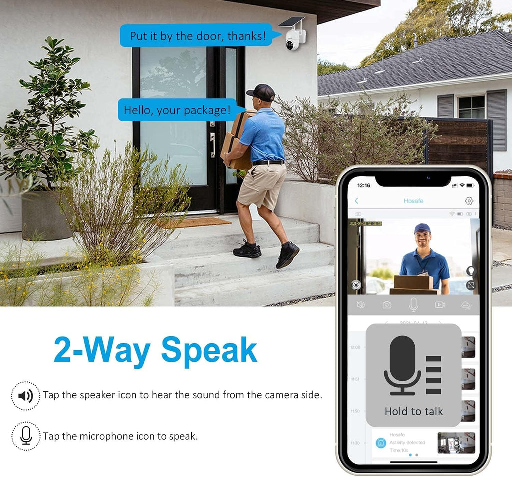Wireless Solar Battery Powered Security Camera with Color Night Vision Y6032