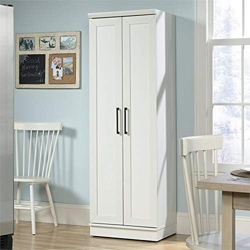 White Storage Cabinet with Door and Shelves P48947