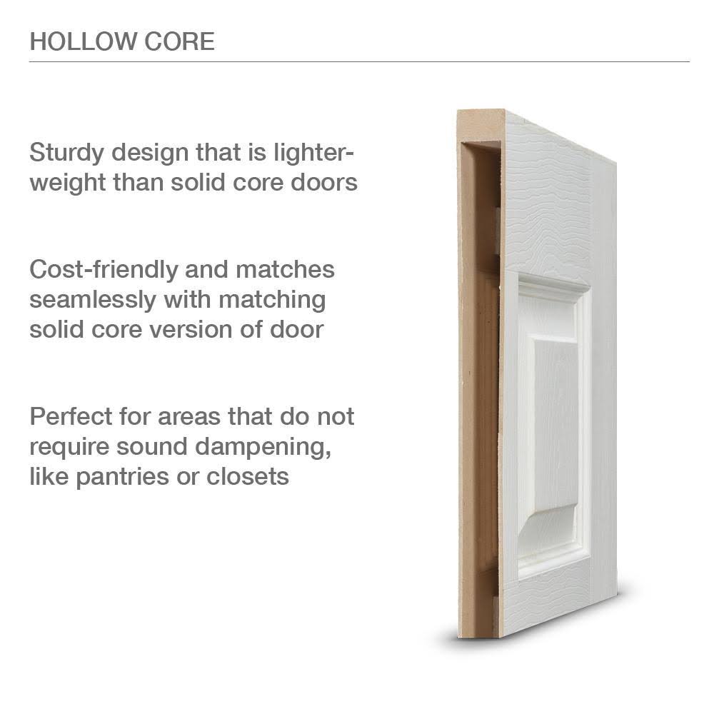 18 in. x 80 in. White Painted Right-Hand Molded Composite MDF Single Prehung Interior Door L424348