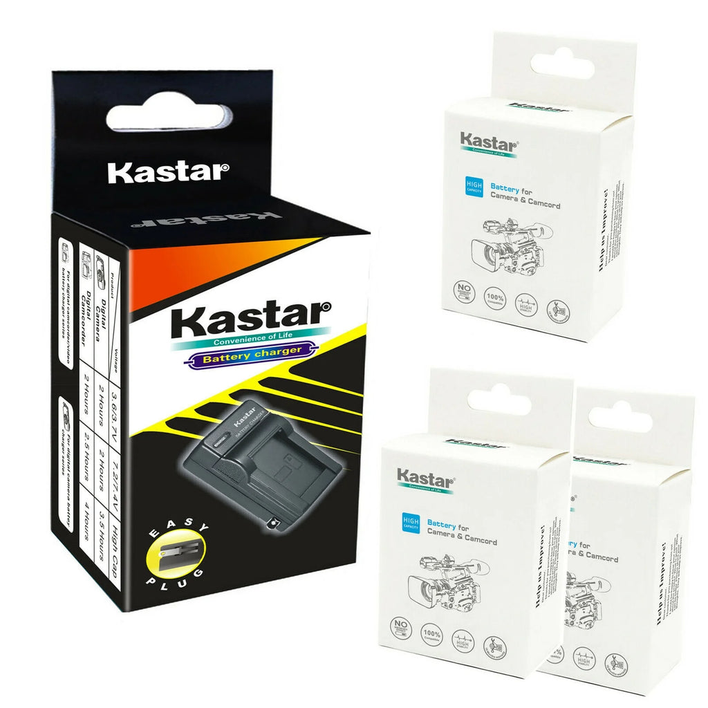3-Pack Battery and AC Wall Charger for Canon VIXIA Camcorder Z352