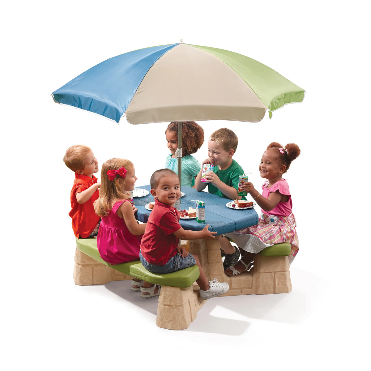 Plastic Picnic Table with Umbrella P976