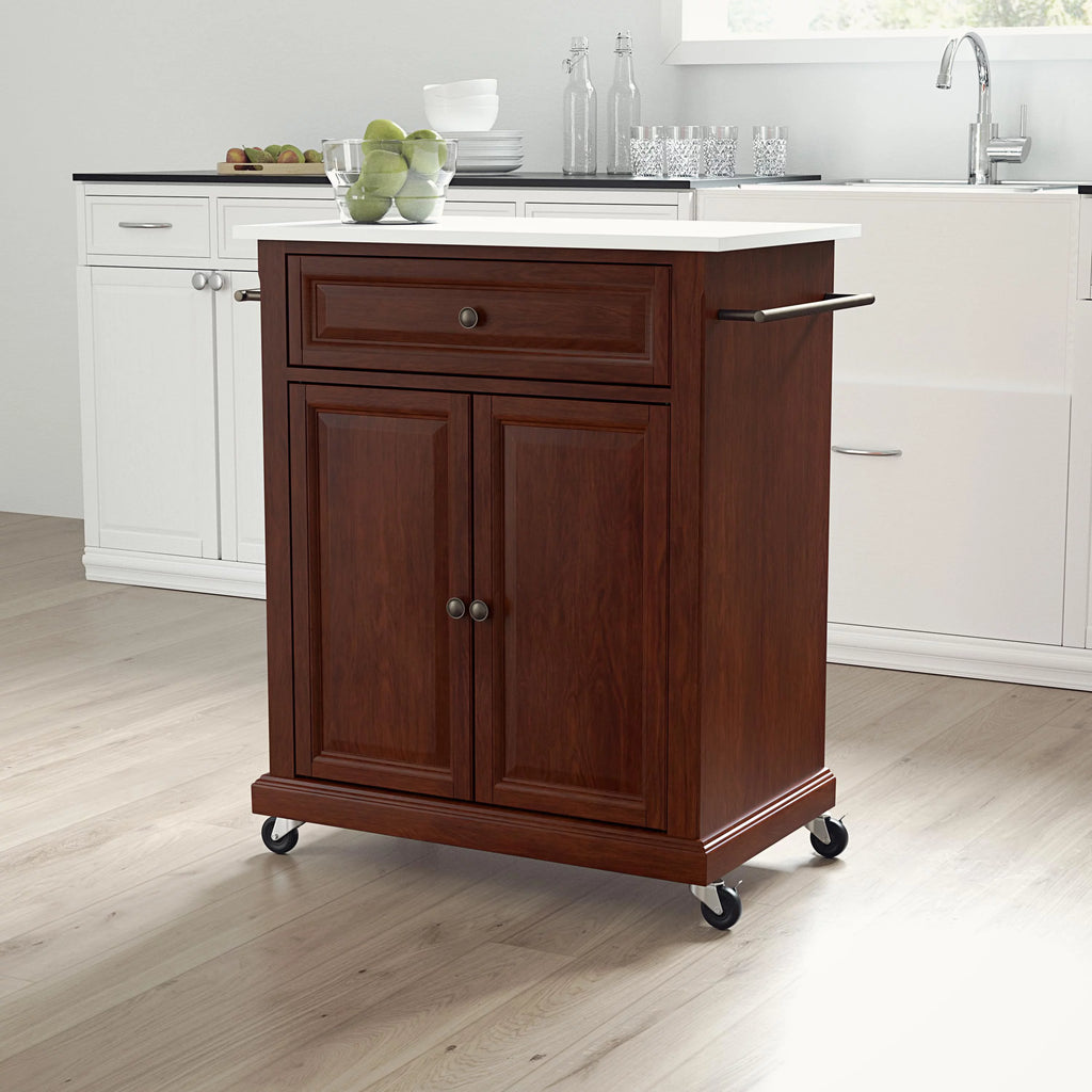Wood Kitchen Cart with Granite Top D69706