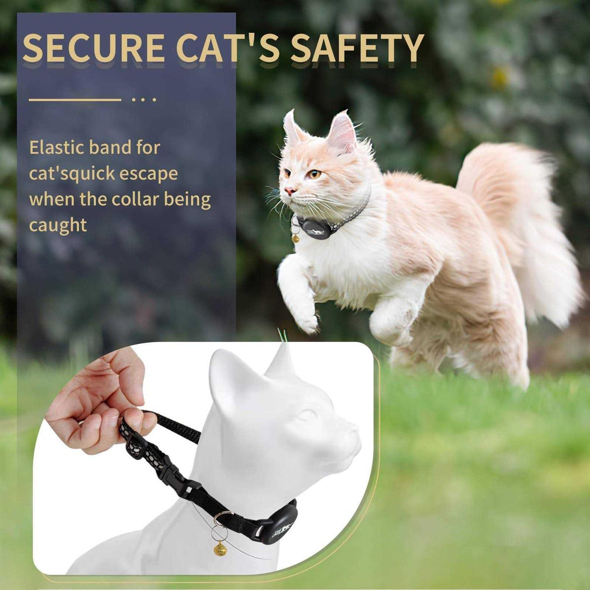 Reflective Cat Collar with Airtag Holder R5759