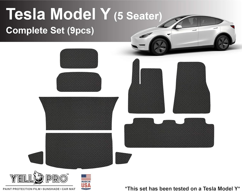 Black Rubber Trunk Mats for Tesla Model Y Y3062