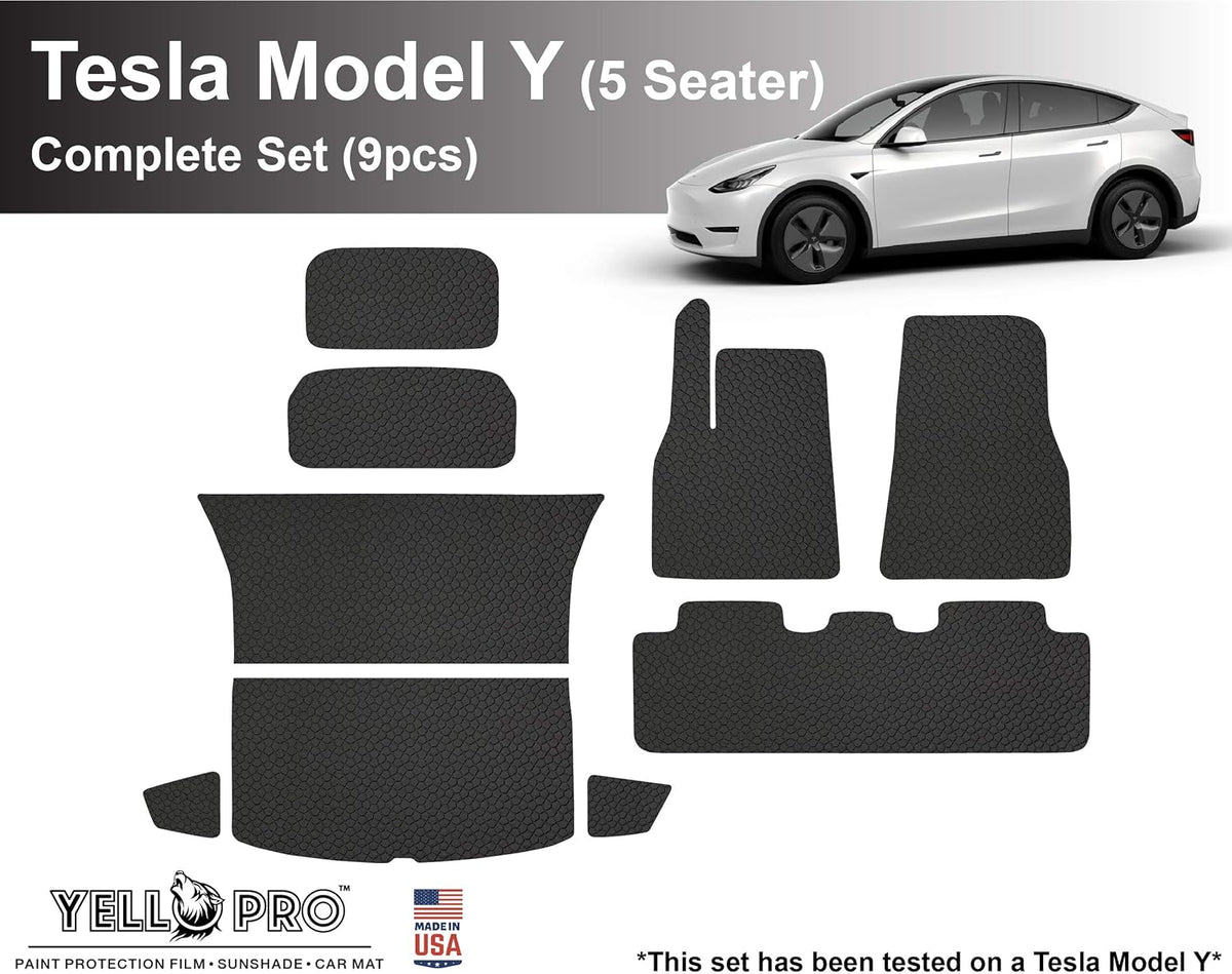 Black Rubber Trunk Mats for Tesla Model Y Y3062