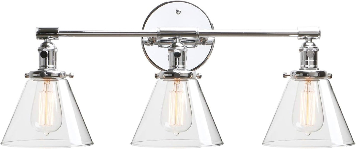 Black Wall Sconce Light Fixture with Clear Glass Canopy Y32737