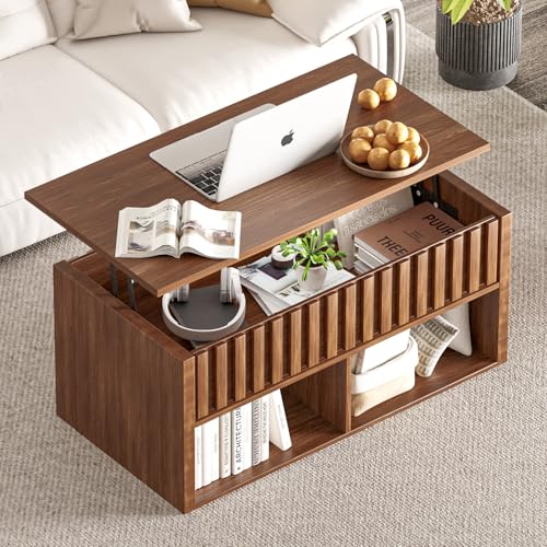 Lift Top Coffee Table with Storage Shelf M7876