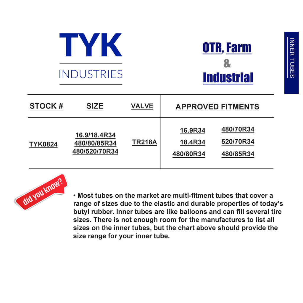 Tractor Tire Inner Tube TR218A Valve K7736