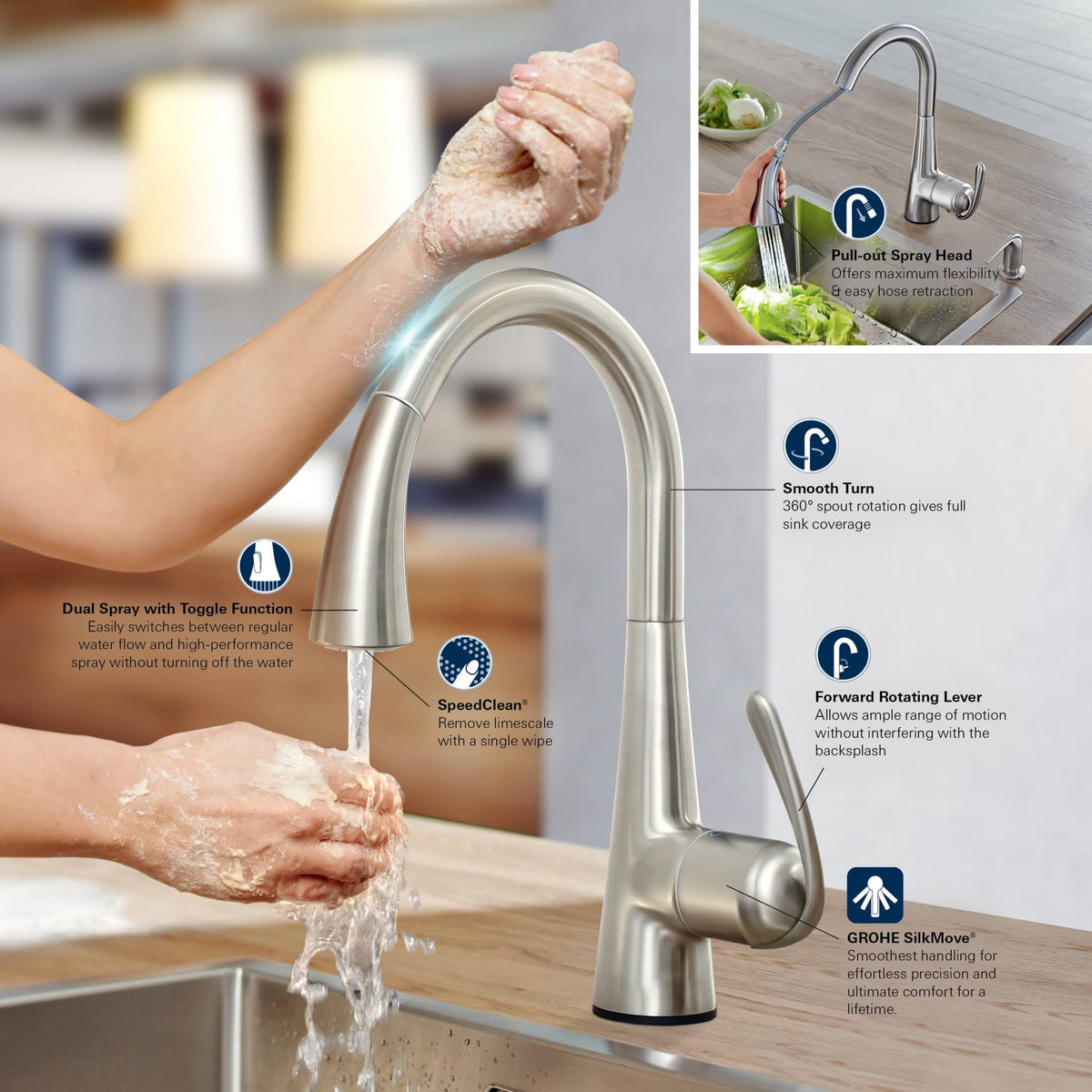 Single Handle Stainless Steel Kitchen Faucet K126