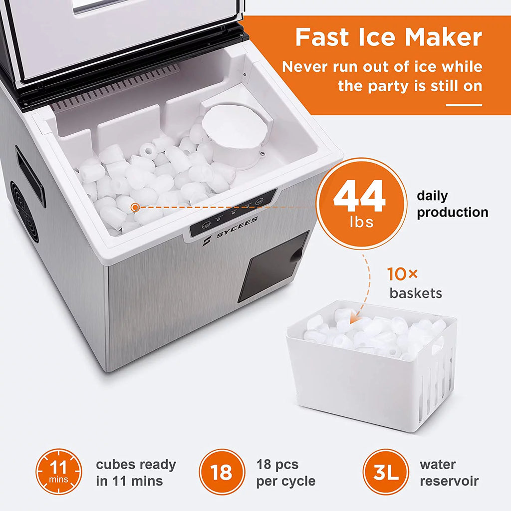 2-in-1 Countertop Ice Maker Machine & Ice Shaver I8376
