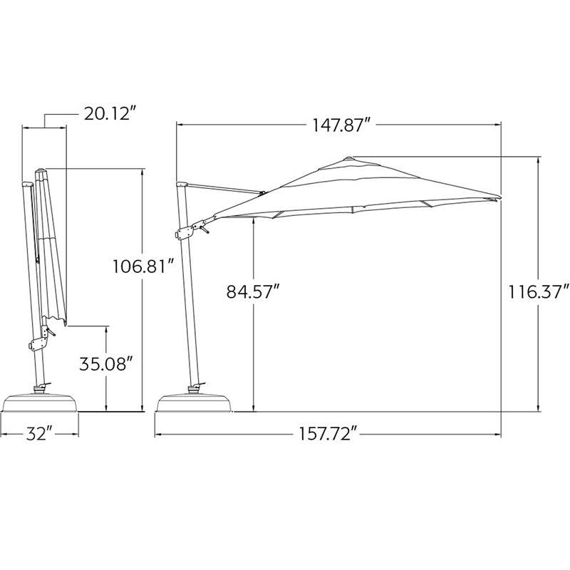 11.5 ft. Octagon Cantilever Umbrella Really Red R43099