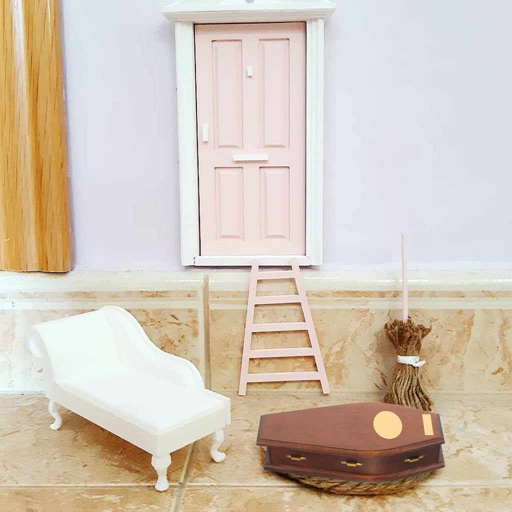 Mini Coffin Wood Doll House Furniture P8152