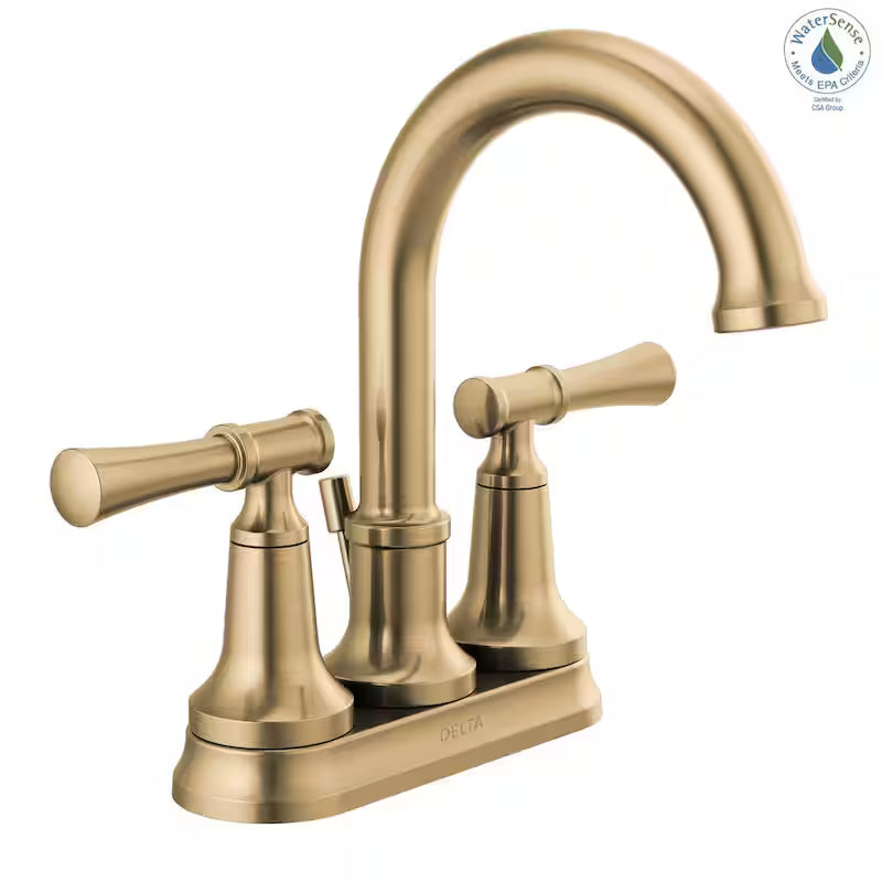 4 in. Centerset Double-Handle Bathroom Faucet in Champagne Bronze B363830
