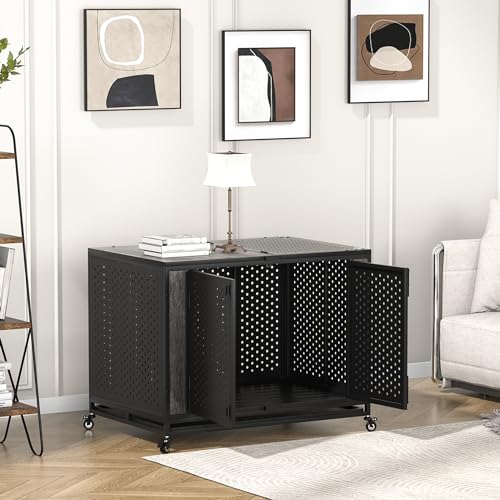 Brown Heavy Duty Metal Dog Crate Furniture X35966