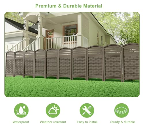Off White 4 Panels Resin Fence Panels Kit, 45" x 22" Per Panel A10069