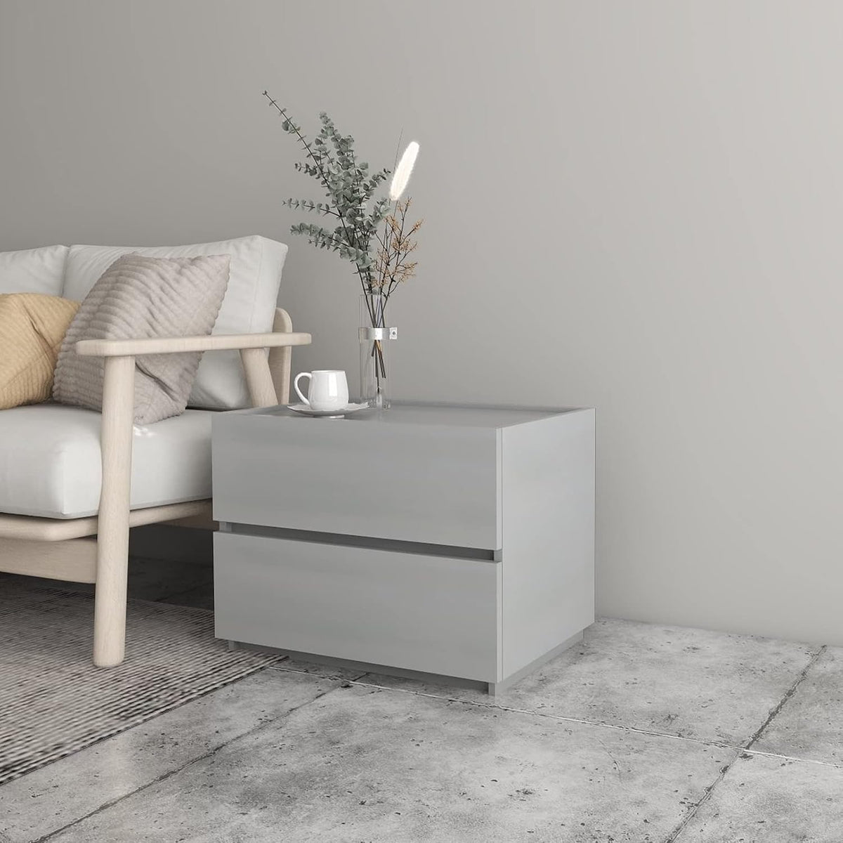 Gray 2-Drawer Stackable Dresser C2273