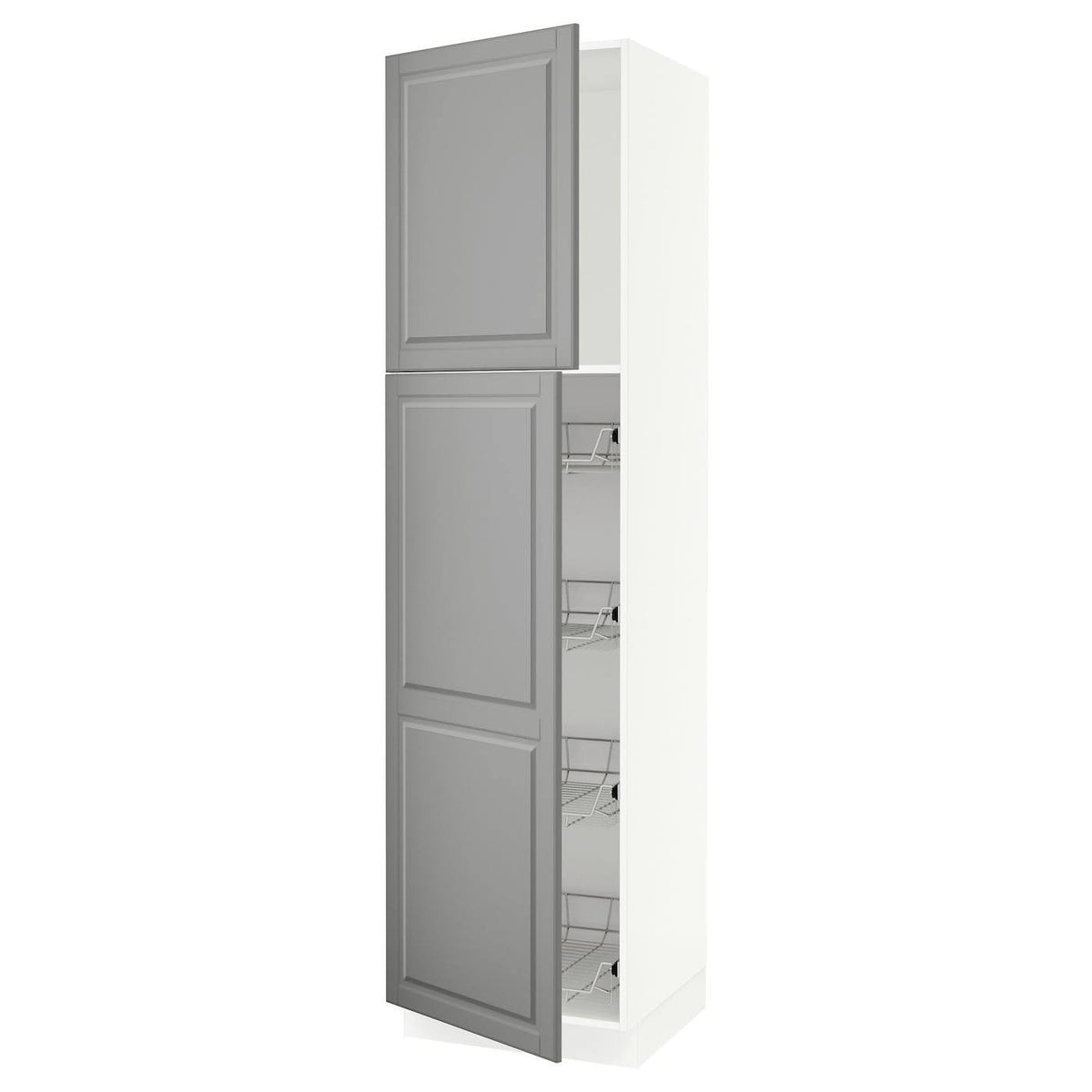 White High Cabinet with Wire Baskets A378099