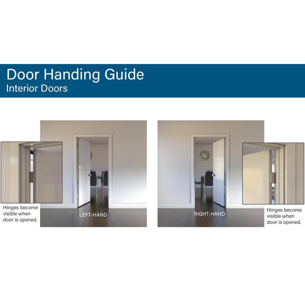 18 in. x 80 in. White Painted Right-Hand Molded Composite MDF Single Prehung Interior Door L424348