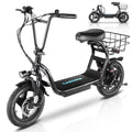 48V 500W Adults Electric Scooter with Removable Seat, 14" Off-road Pneumatic Tires, 20 MPH Max, 30 Miles Range, 350lbs Weight Limit, Black L2327