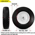 4.80/4.00-8 Solid Flat-Free Wheelbarrow Wheels with Ball Bearing G57455