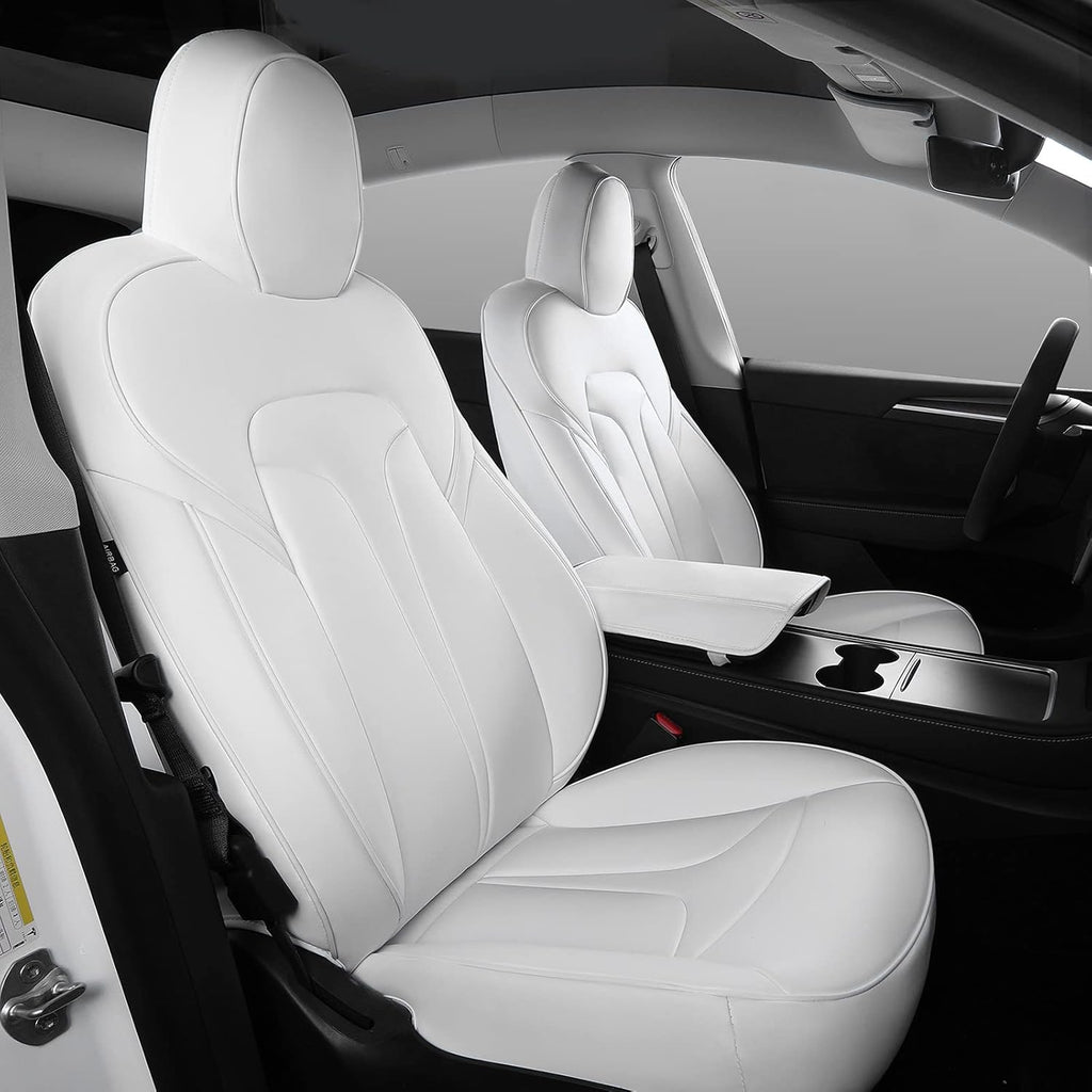 White Nappa Leather Car Seat Cover C49043