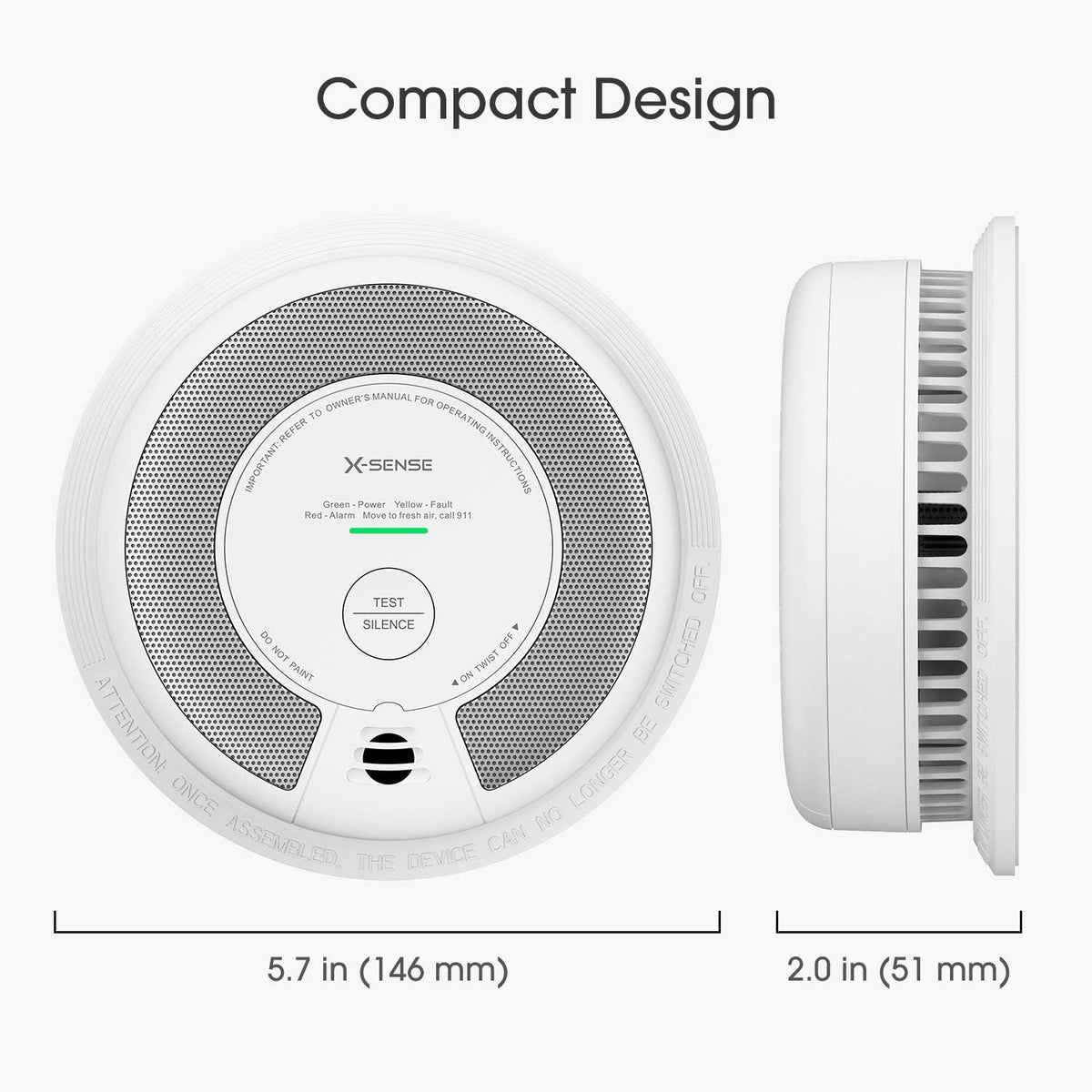 2-in-1 Smoke and Carbon Monoxide Detector Alarm V4281
