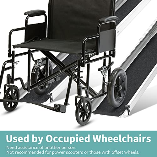 6FT Telescoping Aluminum Wheelchair Ramp with Storage Bag 600lbs Capacity (2 Pack) V14744