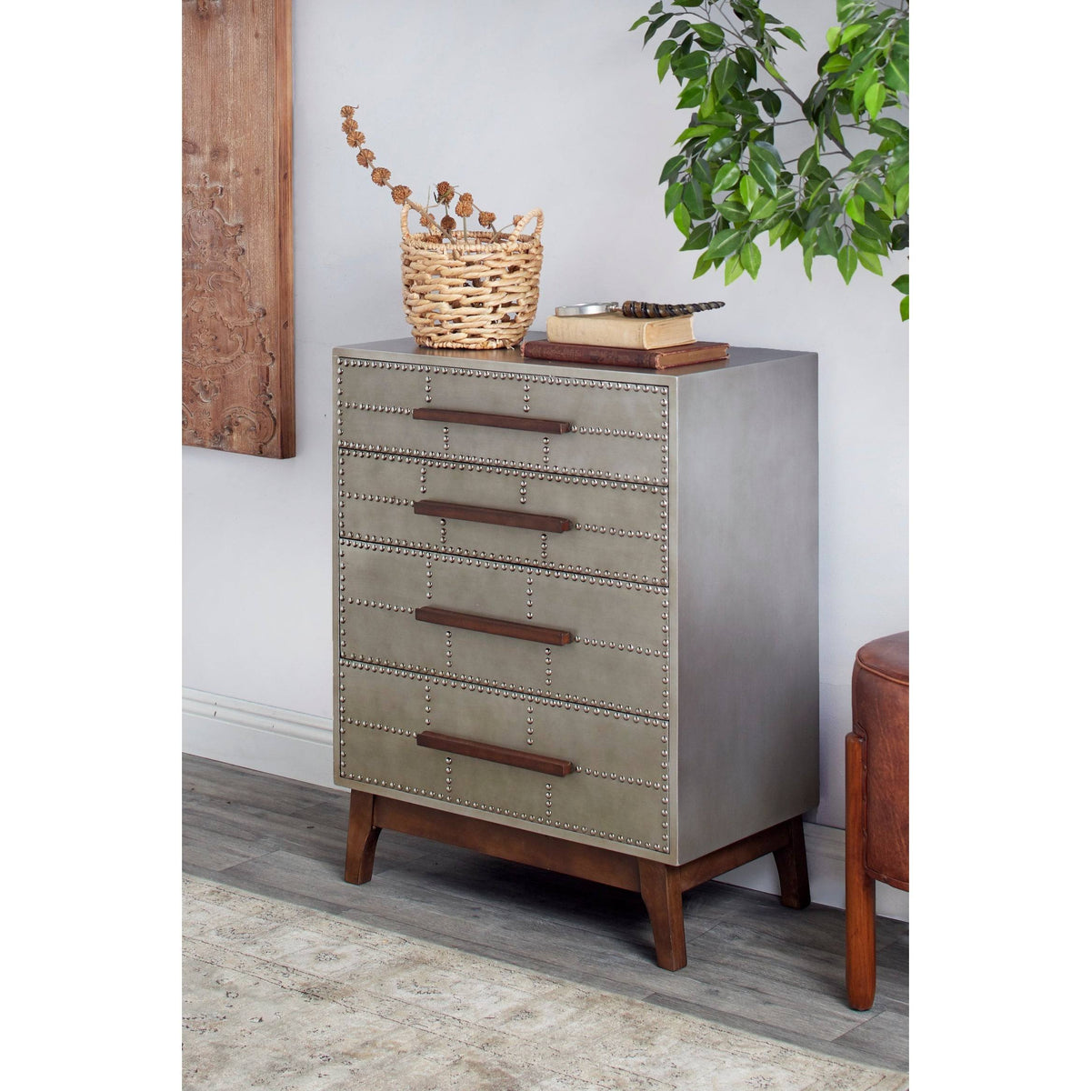 Grey Wood Industrial Cabinet S963646