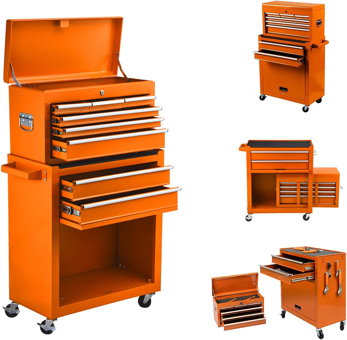 Blue 8 Drawer Rolling Metal Tool Chest F571