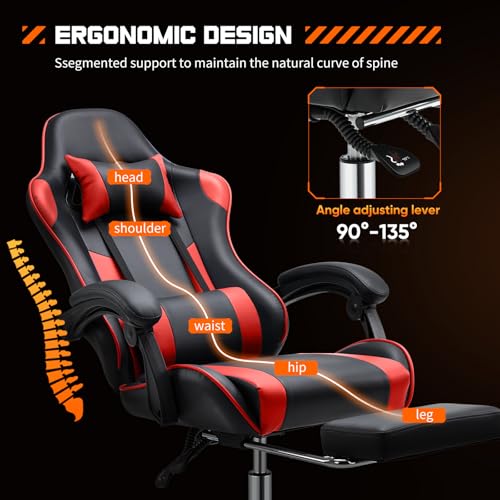 Ergonomic Computer Chair with Footrest and Lumbar Support S805707