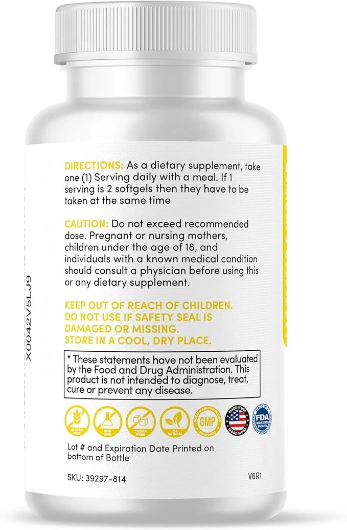 Omega 3 Fish Oil Supplements 60 Soft gels 2400 mg W639363