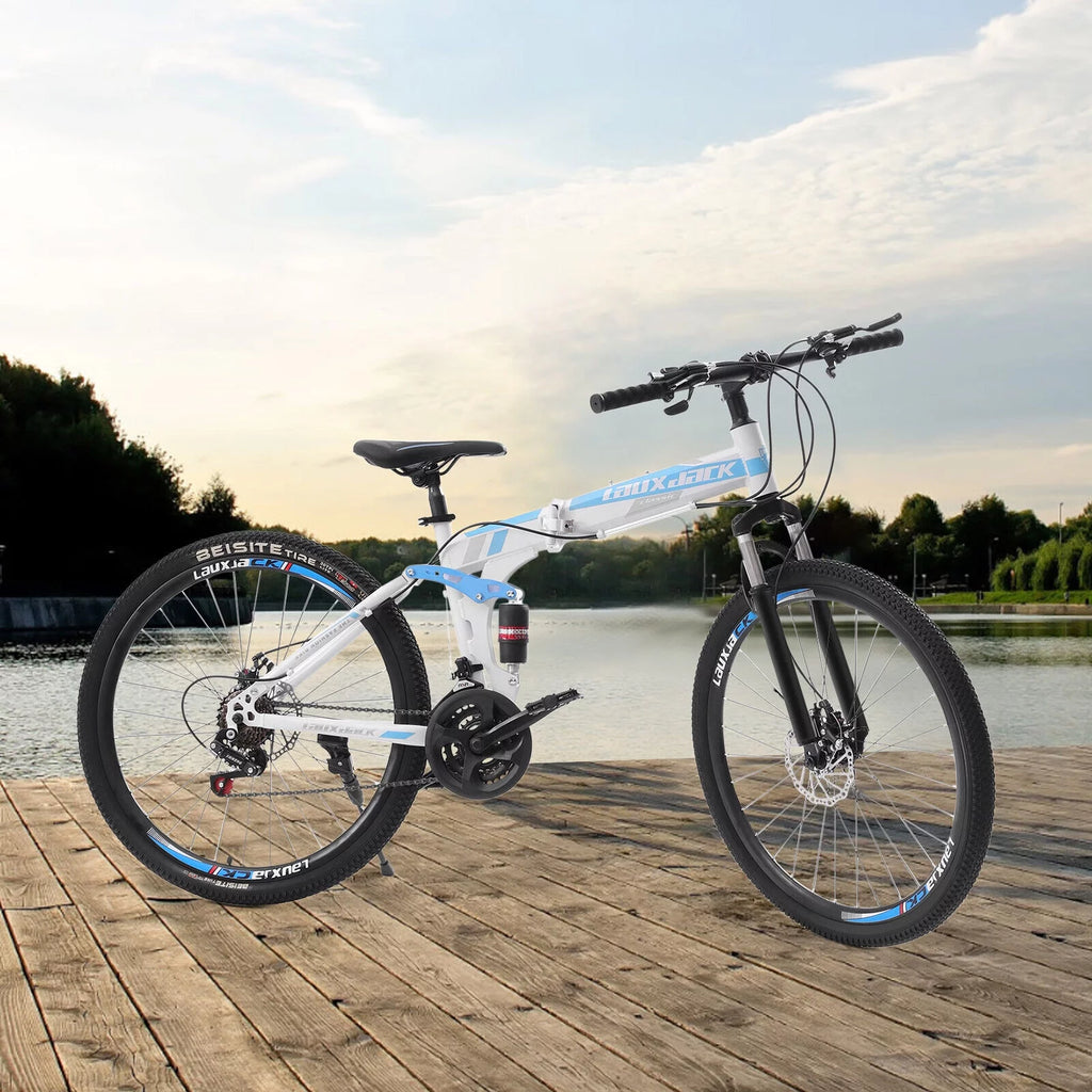 26 inch 21 Speed Full Suspension Folding Mountain Bike V4341