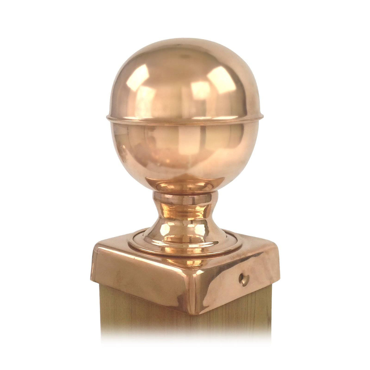 Copper Ball Top Slip Over Fence Post Cap, Brown C967