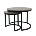 Set of 2 Round Grey Coffee Tables Q7509