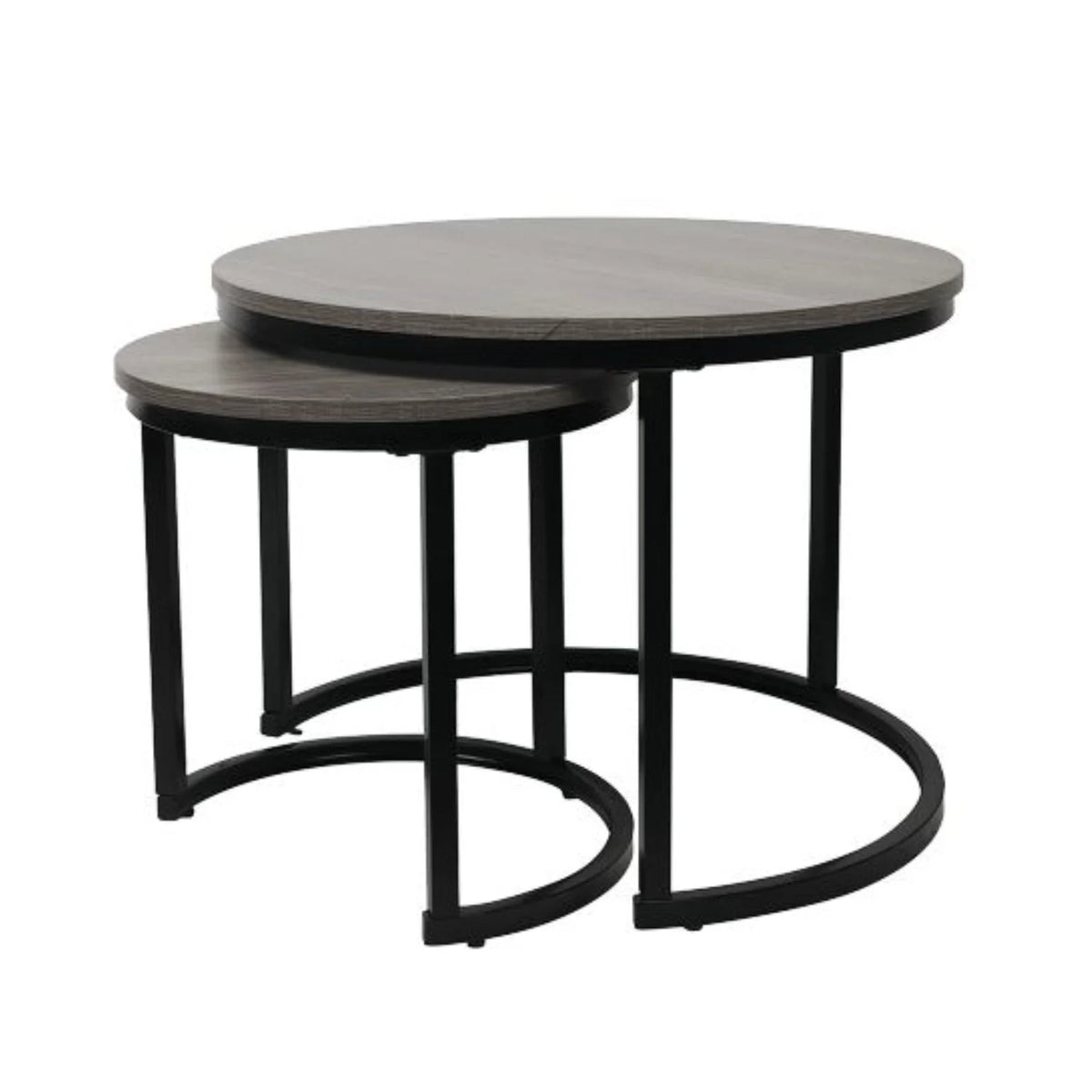 Set of 2 Round Grey Coffee Tables Q7509