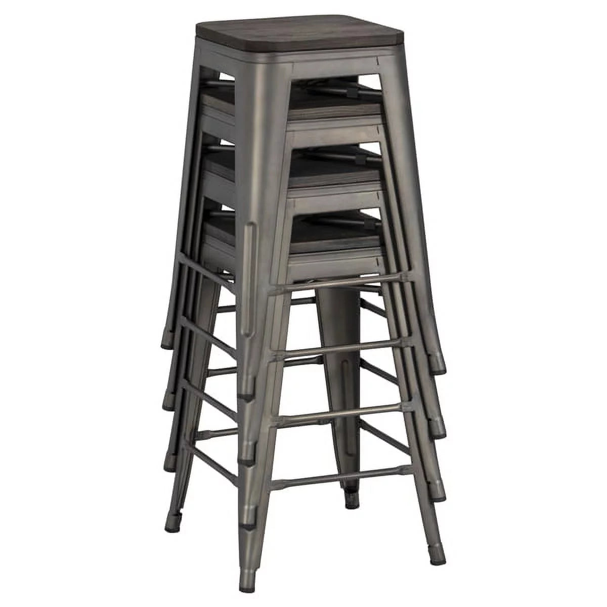 24" Counter Bar Stool with Wooden Seat N1939