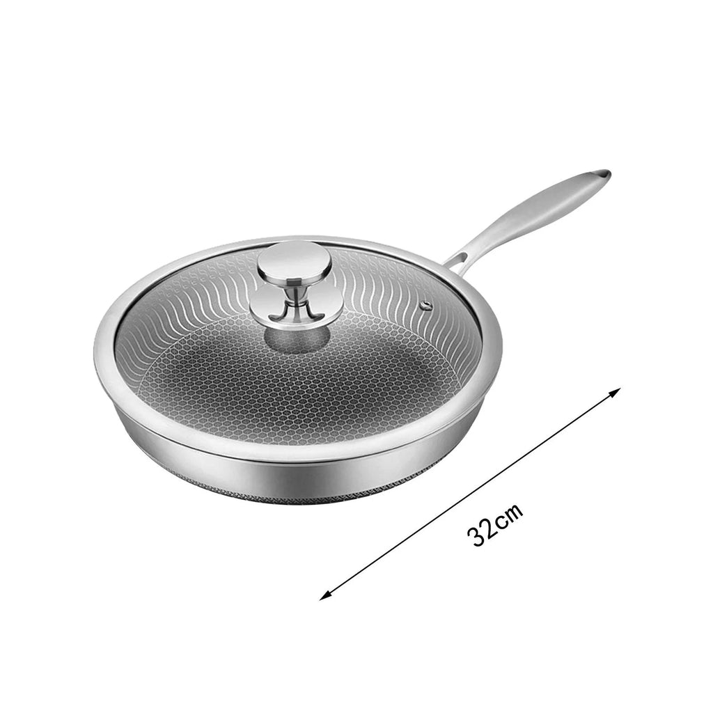 Stainless Steel Wok with Lid 32cm N259