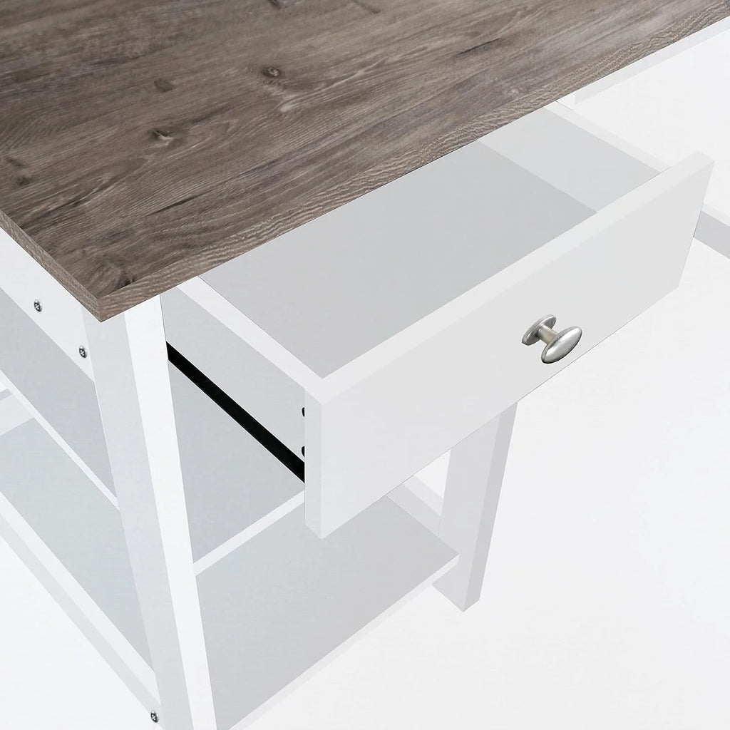 Modern Wood Writing Desk with Hutch N7332