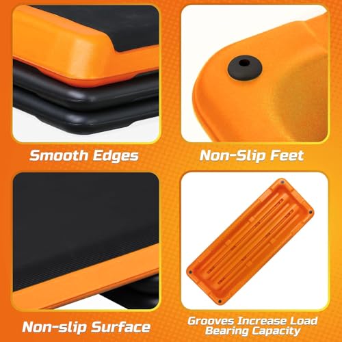 43'' Adjustable Aerobic Step Platform with 4 Stackable Risers H5637