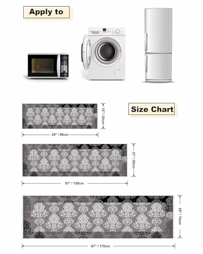 Grey Black White Microwave Oven Dust Cover with Storage Pockets 12" X 35" A2132