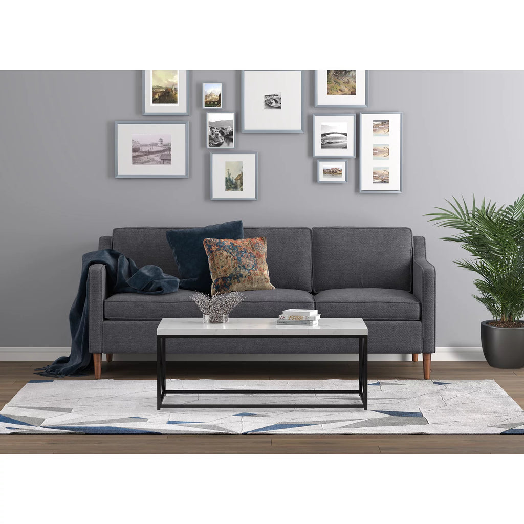 44"L Marble Black Metal Coffee Table A732905