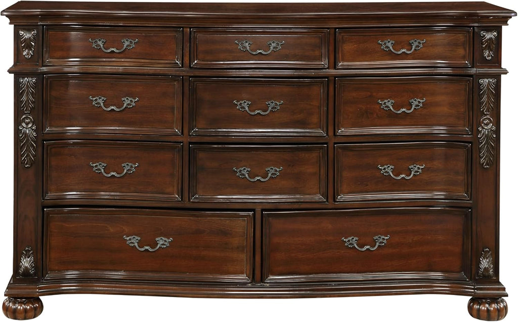 11 Drawers Cherry Finish Wood Dresser H96486