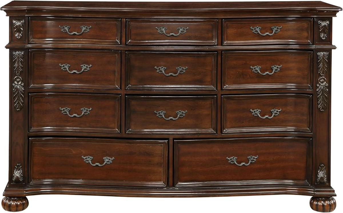 11 Drawers Cherry Finish Wood Dresser H96486