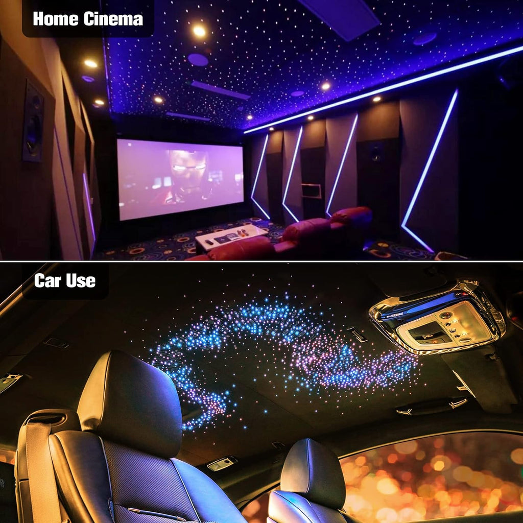 16W 450pcs 13.1ft RGBW Bluetooth LED Fiber Optic Star Ceiling Lights Kit with Adapter A59517
