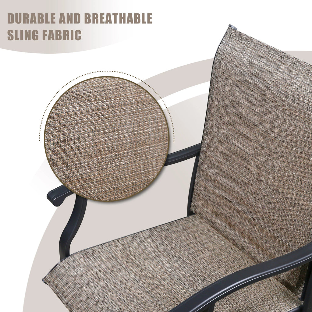 4-Piece Outdoor Swivel Bar Stools with High Back and Armrest P416